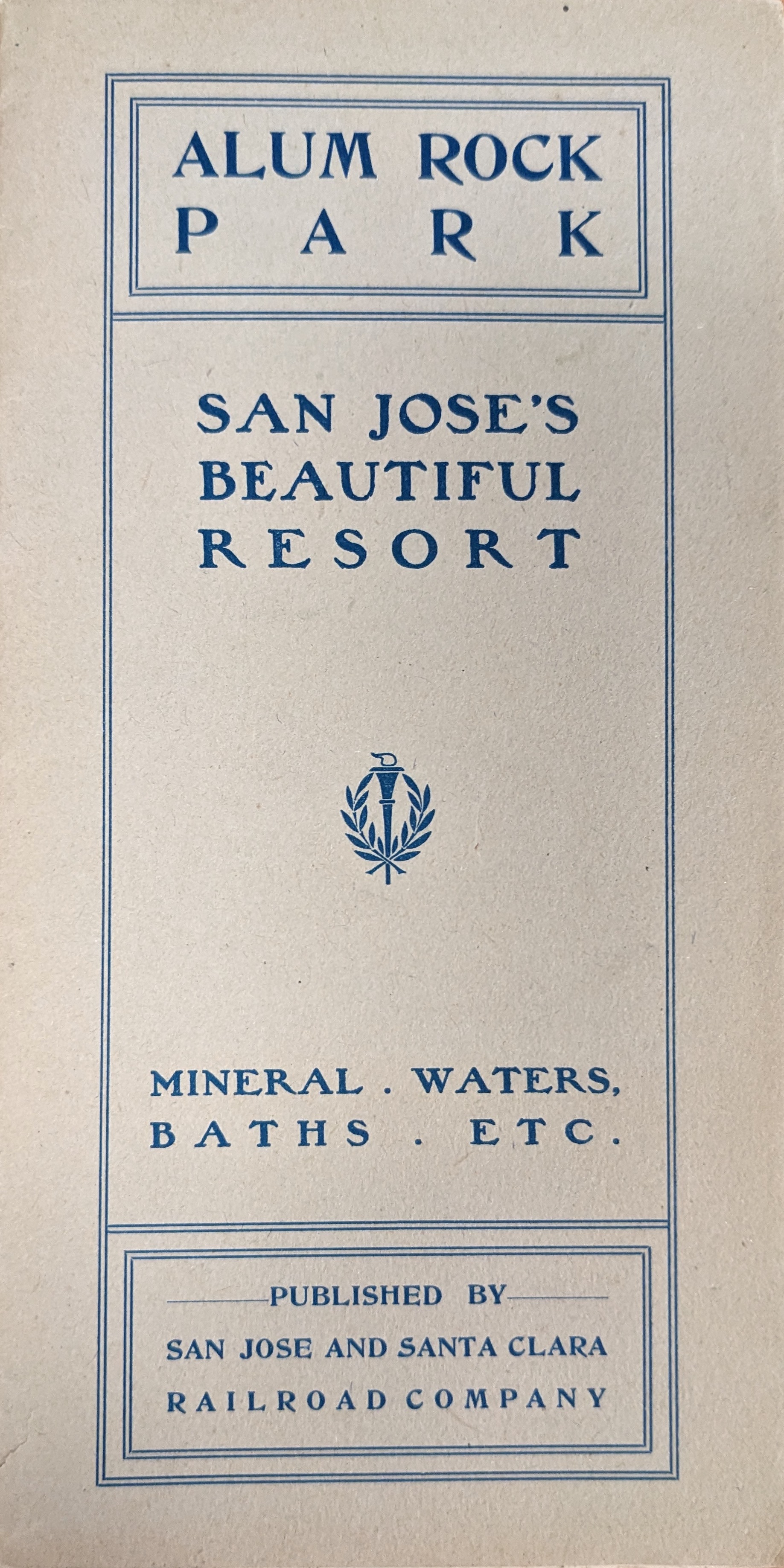 Cover of Alum Rock Park promotional booklet from 1915